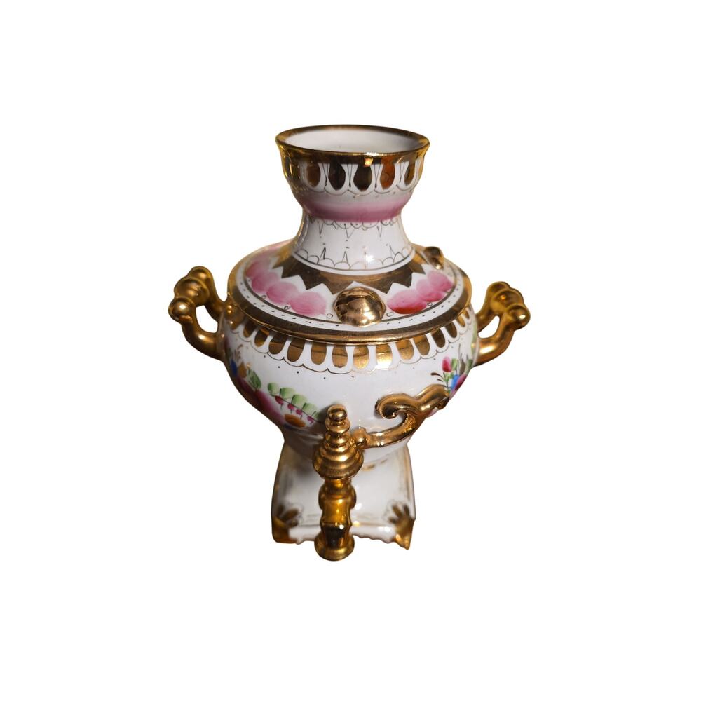 Soviet Russian Gzhel Porcelain Decorative Somavar